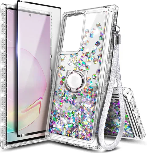 Vista 60 de NGB - Funda para teléfono Samsung Galaxy S9, color aguamarina/morado, bonita funda con purpurina líquida para mujeres y niñas, con protector