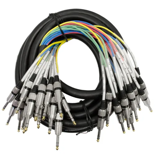 Vista 9 de Cable Serpiente TRS de 4 Canales de 1/4" - 5 Pies de Largo - Extremos Reparables - Serpiente de Efectos de Audio Profesional para Presentaciones