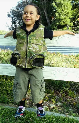 Vista 2 de Conjunto de combinación seguro para niños y niñas: chaleco de carga para niños con correas de seguridad reflectantes