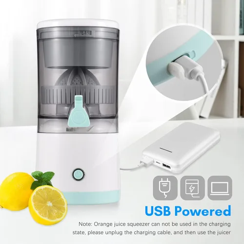 Vista 5 de Exprimidor eléctrico de cítricos, exprimidor de naranja, portátil, sin BPA