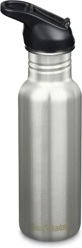 Vista 8 de Klean Kanteen Botella de Agua Clásica de 18 oz con Tapa Deportiva Flip Seal y Pajita - Boquilla y Tapa 100% a Prueba de Fugas - Material Duradero