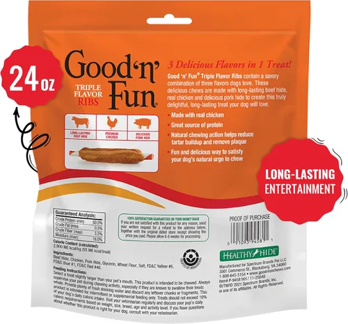 Vista 2 de GOOD 'N' FUN Ribs - Golosinas para perros de larga duración hechas