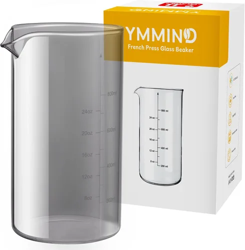 Vista 7 de YMMIND Vaso de vidrio de repuesto para prensa francesa de 34 onzas, diseño universal estándar, se adapta a la mayoría de las marcas de cafeteras