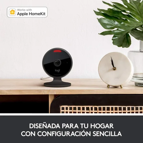 Vista 2 de Logitech Circle View - Cámara de seguridad para el hogar con cable resistente a la intemperie con video Logitech TrueView, gran angular de 180°, HD