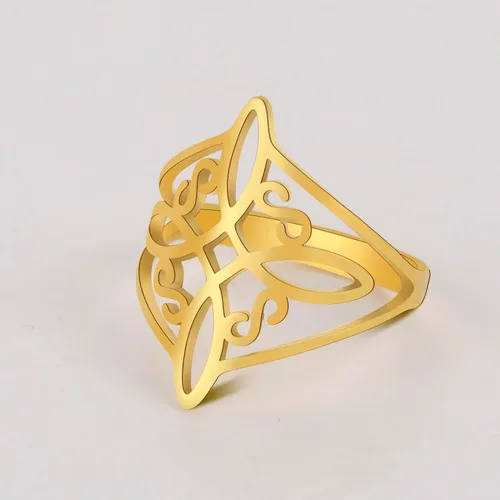 Vista 47 de TEAMER Anillo de nudo de brujas, amuleto celta de acero inoxidable, joyería vintage para mujer