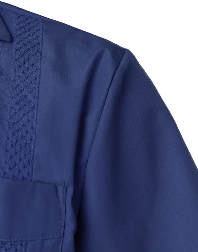 Vista 6 de VATPAVE Camisas de guayabera cubana con botones de manga corta para hombre