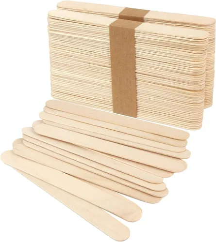 Vista 8 de LOMIMOS 200 palitos para manualidades de verano, palitos de helado de madera, depresor de lengua para niños, depilación de edificios, mezcla