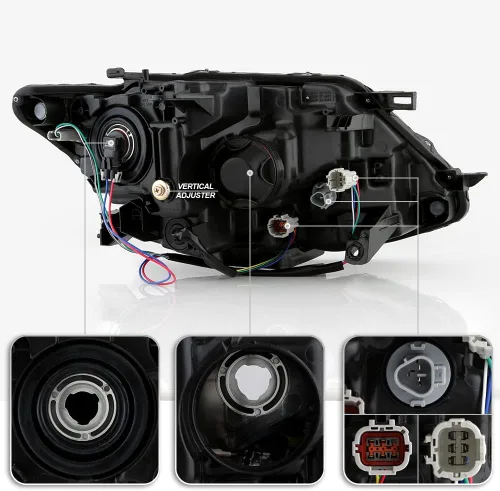Vista 3 de ACANII - Faros delanteros estilo de fábrica para Nissan Rogue 2014 2015 2016 con DRL LED y proyector, ensamblaje de faros