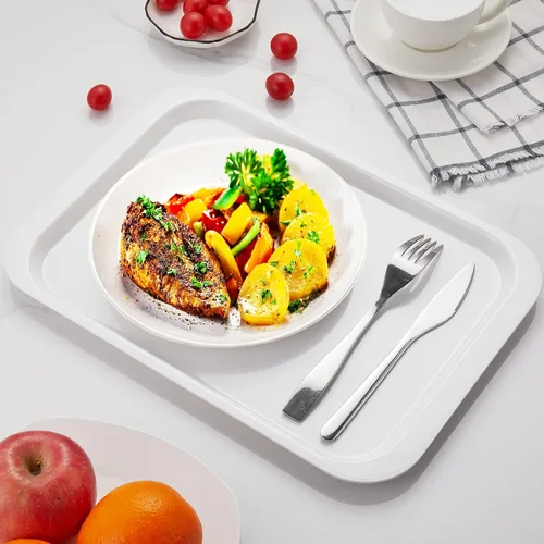 Vista 3 de PFW-15106-02 - Bandejas rectangulares de melamina para servir de 15 x 10.6 pulgadas, bandejas de comida rápida para desayuno, almuerzo y cena