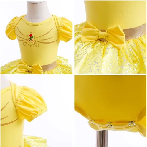 Vista 229 de Disfraz de princesa de Belle Sofía Blancanieves para niñas pequeñas, disfraz de princesa, Navidad, Halloween, mameluco con diadema
