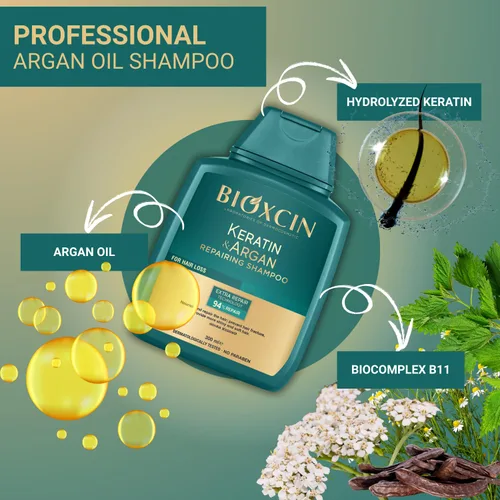 Vista 3 de Bioxcin Champú de queratina y argán 10.1 fl oz