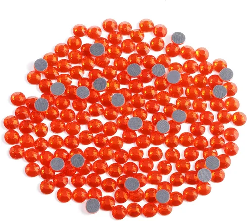 Vista 2 de 6000 PIEZAS Diamantes de Imitación Hotfix a Granel, Diamantes Naranja para Manualidades y Ropa, Diamantes de Imitación para Decoración DIY, SS10