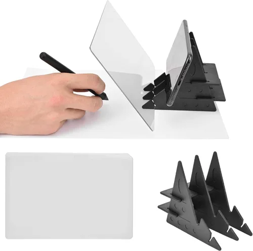 Vista 4 de Ejoyous Tablero de plantilla portátil, caja de luz, tablero de dibujo, dibujo, espejo, reflejo, atenuación, copia, pintura, limitación, herramienta