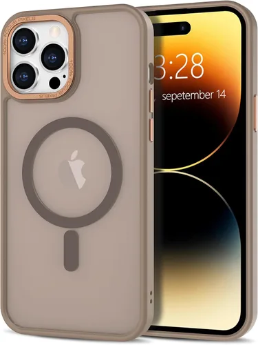 Vista 181 de Anuck - Funda magnética para iPhone 11 compatible con MagSafe, carcasa trasera mate translúcida dura, borde de TPU, delgada, resistente a impactos