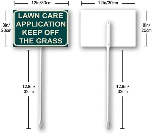 Vista 7 de Generic Letrero de 8 x 12 pulgadas para el cuidado del césped, con estaca, de aluminio resistente, para decoración del jardín, exterior