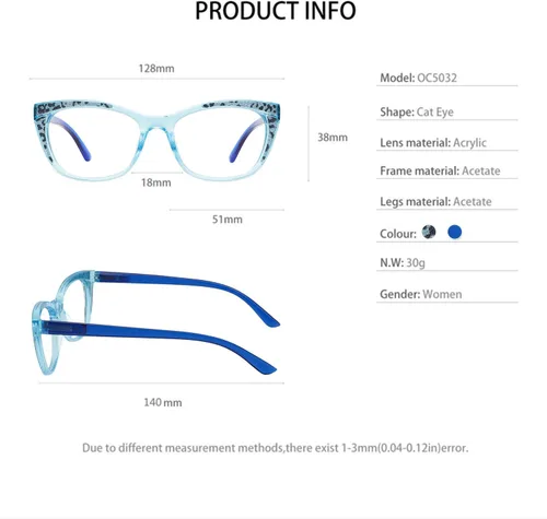 Vista 53 de OCCI CHIARI Gafas de lectura de moda para mujer y hombre