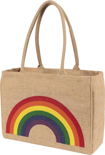 Vista 11 de Bolsa de mano de yute KAF Home para el mercado con asas, Talla única