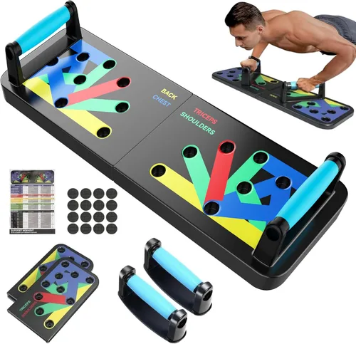 Vista 9 de IUT Solid Push Up Board 15 in 1 Home Workout Equipment Multi-Functional Pushup Stands System Fitness Floor Chest Muscle Exercise Professional