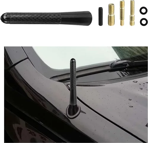 Vista 15 de Dickno Antena corta para automóvil, antena de radio de aluminio de 1.37 pulgadas, repuesto de mástil, antena de recepción de radio AM/FM automática