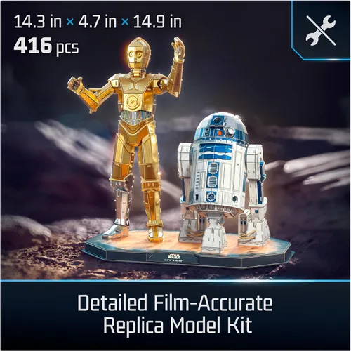 Vista 2 de 4D Build Star Wars C-3PO & R2-D2 Droid Kit de modelo de rompecabezas 3D