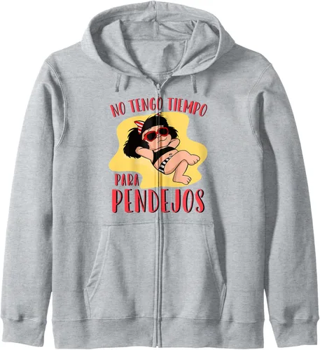 Vista 3 de No tengo tiempo para Pendejos Funny Feminist Mafalda Zip Hoodie, Negro