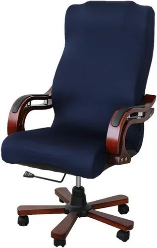 Vista 10 de JIAN YA NA Funda para silla giratoria de computadora, de poliéster, elástica, para escritorio, oficina, protector de asiento elástico, tamaño L
