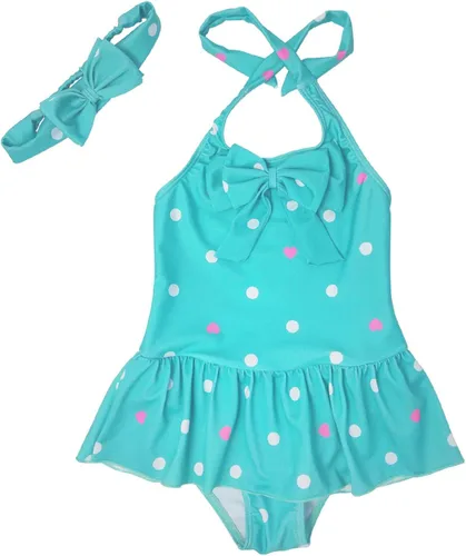 Vista 12 de Jastore - Traje de baño de una pieza para niñas bebés con diadema