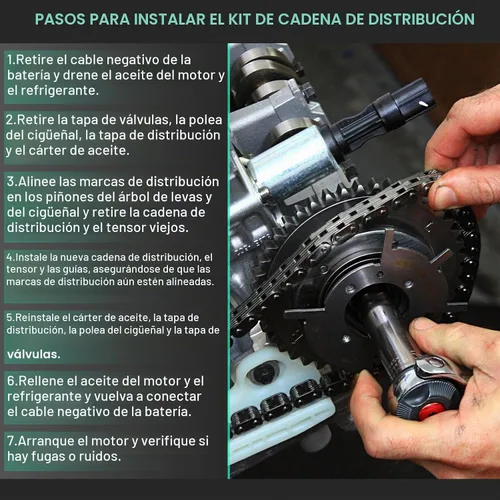 Vista 8 de Kit de cadena de distribución para Chevrolet Tracker 2001-2004, 1999, 2000, 2001, 2002, 2003, 2004, 2005, 2006, para Suzuki Grand Vitara, 2004