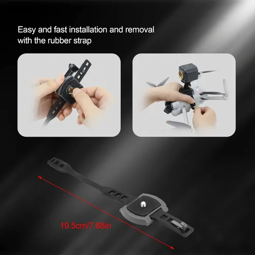 Vista 5 de Hanatora Soporte de montaje de expansión de cámara con adaptador para DJI Mini/Mavic Drone, accesorios de soporte de conector de cámaras deportivas