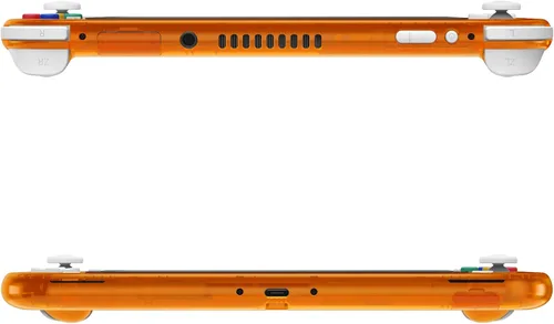 Vista 9 de eXtremeRate Carcasa de repuesto para Nintendo Switch Lite de color naranja transparente para Nintendo Switch Lite, NSL con protector de pantalla