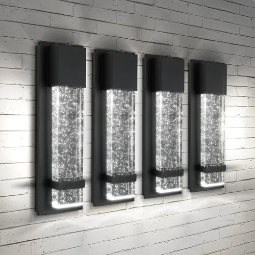 Vista 13 de ASD 13" LED Outdoor Wall Lantern Seeded Glass, Porch, Entryway White Blanco
