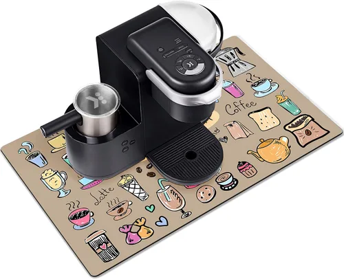 Vista 11 de Alfombrilla Divertida para Cafetera - Bandeja Espresso para Barra de Café Bajo Alfombrilla para Cafetera, Alfombrilla para Cafetera para Encimera