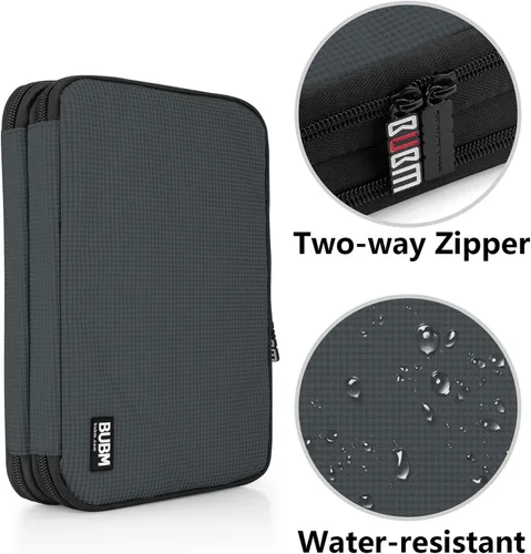 Vista 5 de Organizador de equipaje con doble capa para viajes BUBM, para llevar dispositivos y accesorios electrónicos., gris, 2 capas M Bolsa de viaje