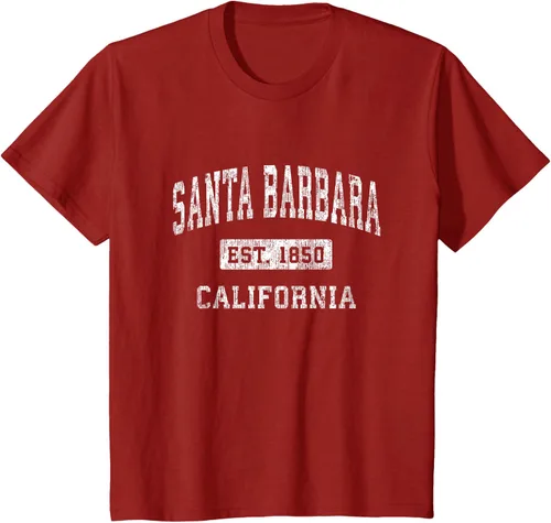 Vista 60 de Camiseta deportiva clásica de Santa Bárbara California CA, Negro, S