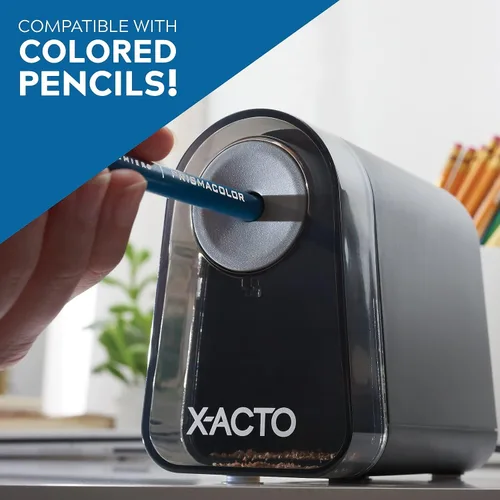 Vista 4 de X-ACTO Sacapuntas, Sacapuntas Eléctrico Mighty Mite, con Pencil Saver®, motor SafeStart®, color negro, 1 unidad, para el hogar, oficina, escuela