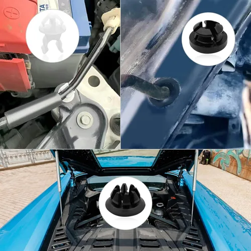 Vista 7 de 30 PCS Soporte para Varilla del Capó, Clips de Varilla de Apoyo, Clips de Ojal para la Mayoría de Automóviles, Negro y Blanco