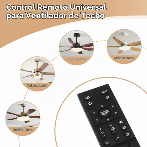 Vista 2 de Kit de control remoto de luces de ventilador de techo con 6 ajustes regulador de atenuación Control variable para luz de ventilador de dormitorio