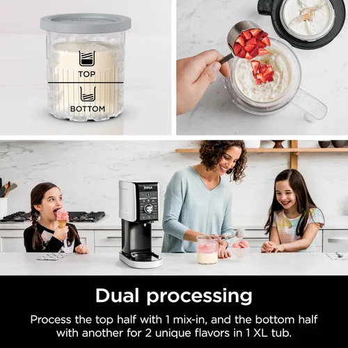 Vista 21 de Ninja CREAMi Deluxe - Máquina para hacer helados y postres congelados, incluye (4) recipientes de tamaño familiar de 24 oz, para helado, sorbete