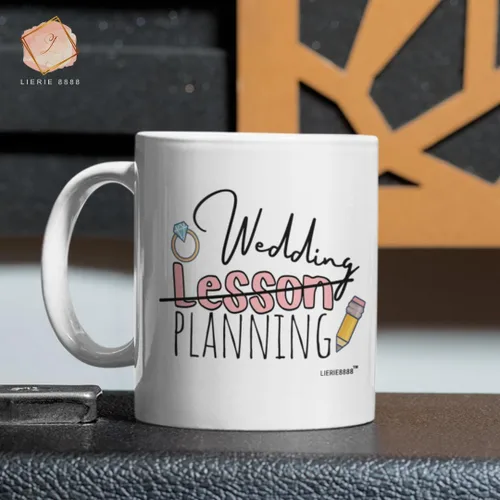 Vista 5 de Taza de planificación de lecciones de boda para profesores, regalos para novia, taza de café de compromiso