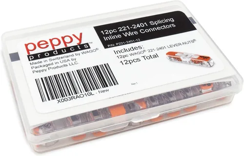 Vista 2 de WAGO 221-2401 Tuercas de palanca compactas para empalme de conectores de cable en línea con estuche 12 piezas