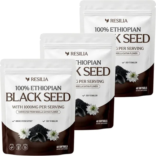 Vista 9 de Resilia Etíope Black Seed Softgels 1000mg por porción