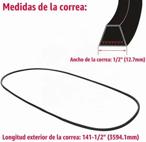 Vista 3 de 119-8820 Correa de cubierta de reemplazo para cortacésped V-Belt para Toro Timecutter ss5000 Partes SS5060 MX5060 74630 74361 74632 74635 74637