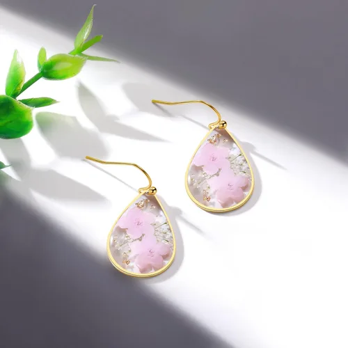Vista 52 de Forget-Me-Not and Queen Anne's Lace Pressed Wildflower Earrings Pressed Flower Earrings Handmade Drop and Dangle Earrings Gift for Woman