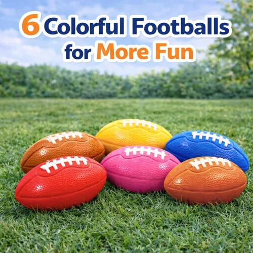 Vista 5 de Liberty Imports Paquete de 6: pelotas de fútbol de espuma de 7.5 pulgadas, fácil agarre suave para niños, entrenamiento de práctica, juego de patio