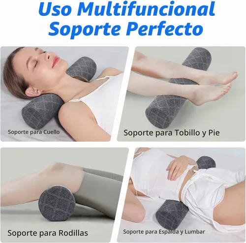 Vista 7 de Cozyhealth Almohada cervical pequeña de 3.1 pulgadas de alto, almohada cilíndrica de espuma viscoelástica suave media para dormir, soporte de cuello