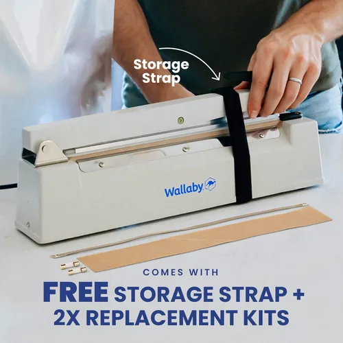 Vista 7 de Wallaby Sellador de impulsos – 12 pulgadas – Máquina selladora térmica manual para bolsas de Mylar – Resistente para sellado fuerte y seguro