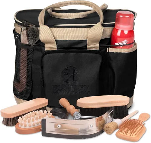 Vista 2 de Huntley Equestrian Bolsa de aseo de lujo perfectamente diseñada de fácil acceso con múltiples bolsillos con cierre superior de doble asa
