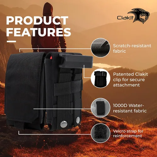 Vista 6 de Phone Holster with Clip - Hook Loop Nylon Cellphone Holster Compact Pouch, Backpack Shoulder Strap Accessory - Multifunctional StrapPack Pouches for