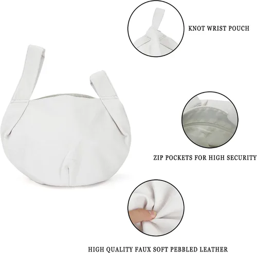 Vista 5 de Earnda Bolsa pequeña para mujer bolsa de mano suave con asa superior bolsa de mano con nudo de muñeca