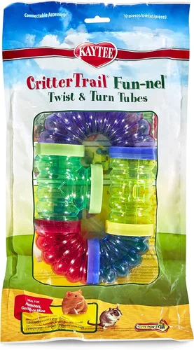 Vista 6 de Kaytee CritterTrail Fun-nel - Paquete de 5 tubos rectos para hábitat para animales pequeños Expand play space. Hamster tunnels for habitat